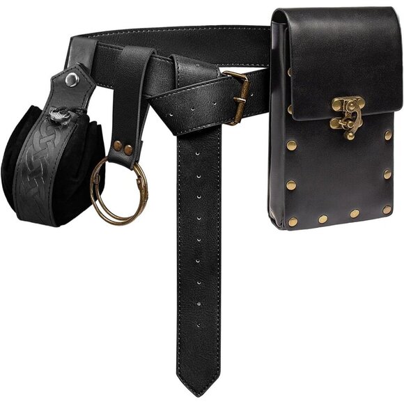 Leather Waist Pouch Vintage Medieval Fanny Pack Crossbody Cosplay Accessory main image 5